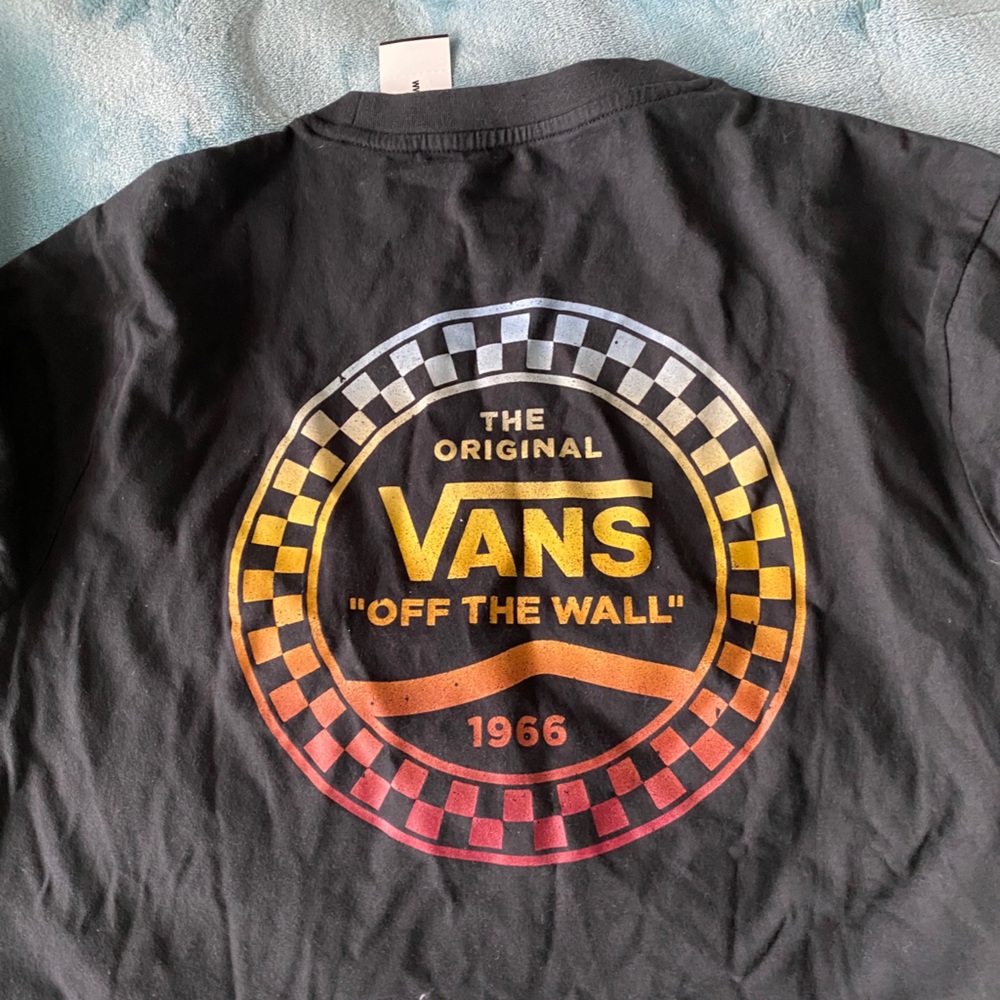 Black Vans Cropped Long Sleeve Top